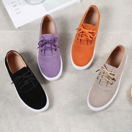 Women Solid Color Suede Comfy Wearable Casual Flat Shoes