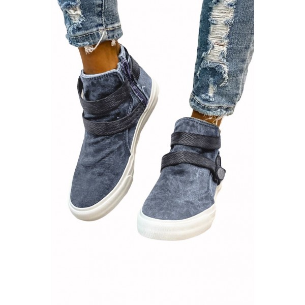 Grey Hipster High-top Canvas Sneakers 