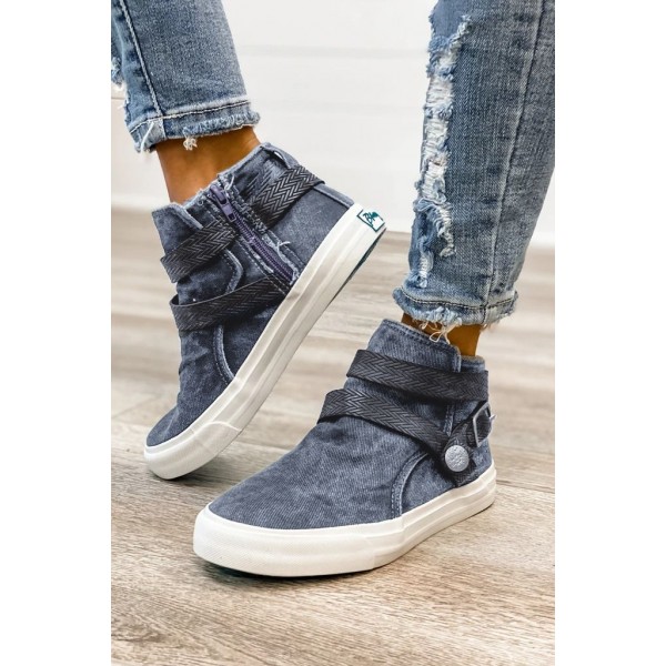 Grey Hipster High-top Canvas Sneakers 